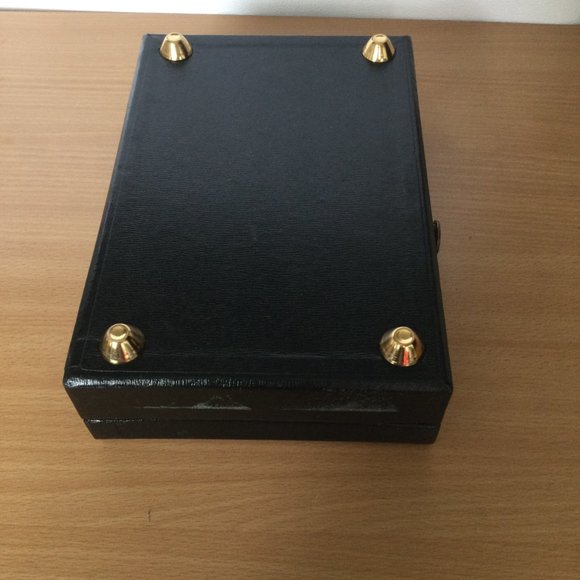 Vintage Lord Buxton Men's Jewelry Box black leatherette velvet made in Canada - Picture 5 of 6